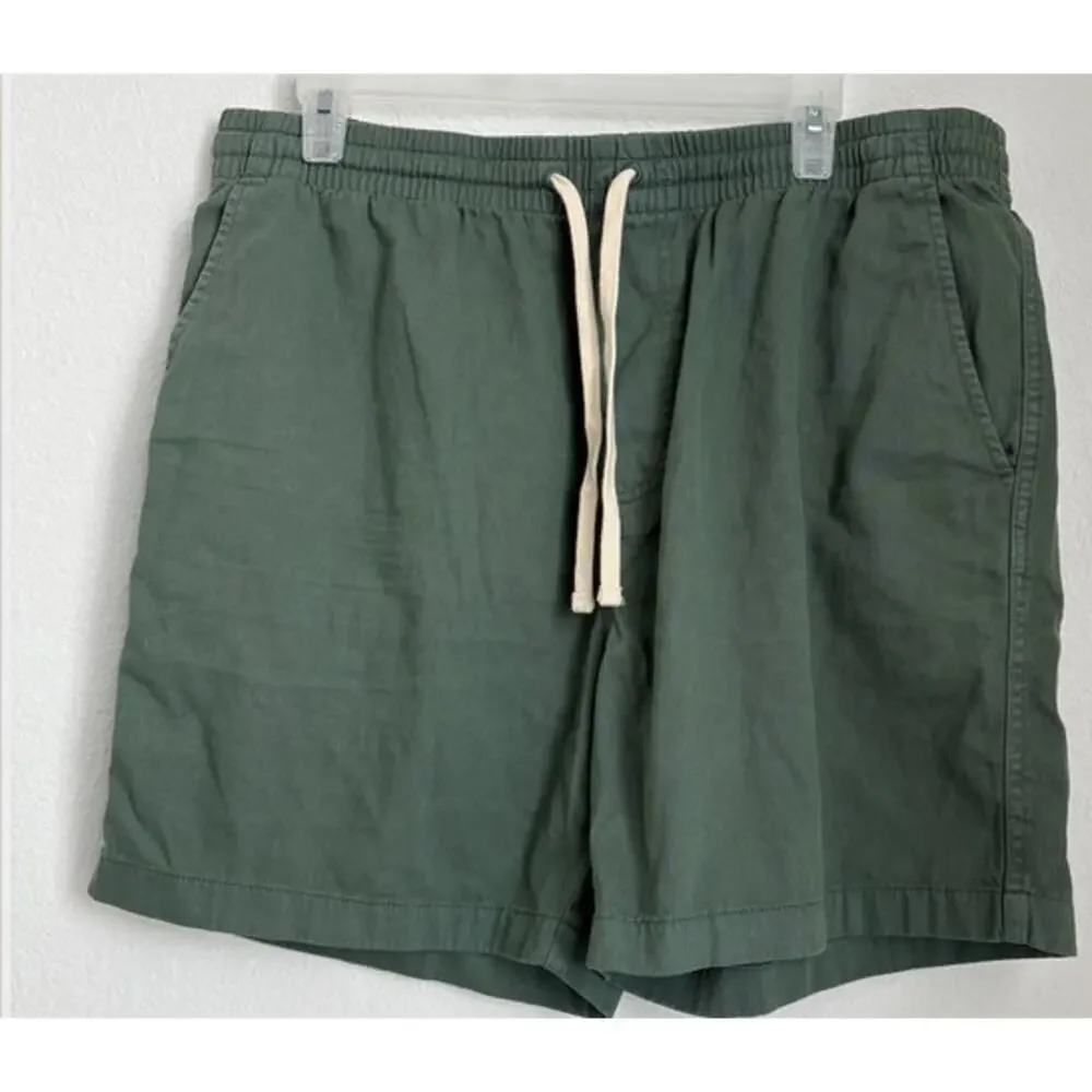 NWOT J.Crew Mens Green Linen-Blend Dock Short Size Large